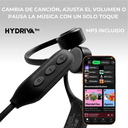 Hydriva™ – Auriculares de Conducción Ósea para Nadadores IPX8